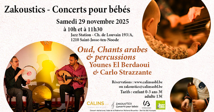 Spectacles Zakoustics - Concerts pour bébés - Jazz Station - Saxophone Soprano & Guitare