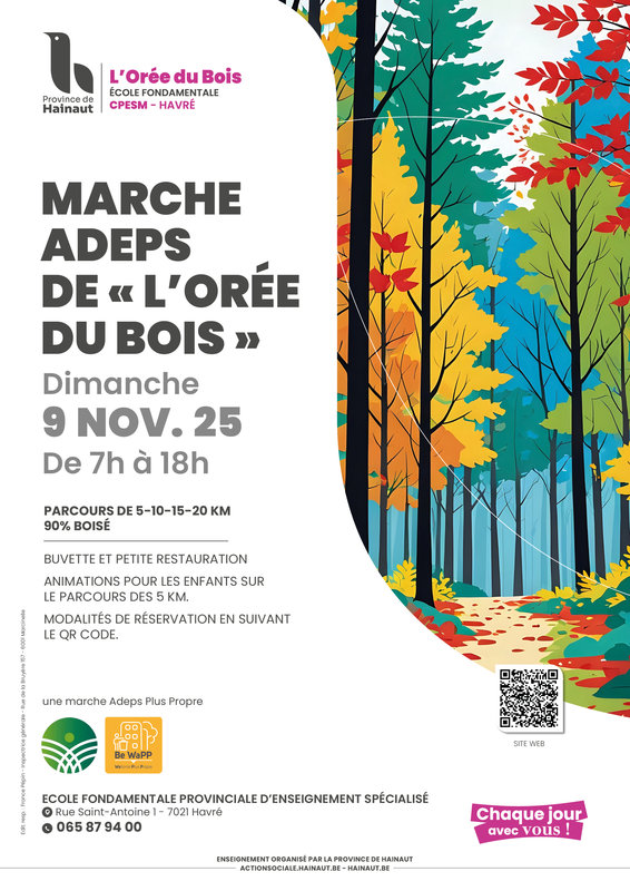 Loisirs 3e Marche Adeps de l’Orée Bois au profit élèves l’école