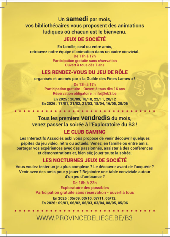 Loisirs Club Gaming Nocturne Jeux société