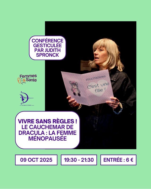 Spectacles Vivre sans règles ! cauchemar Dracula : femme ménopausée