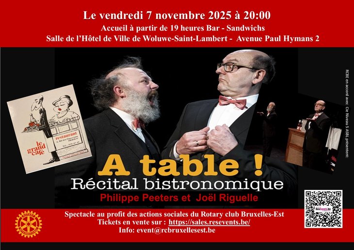 Spectacles Café & Théâtre A Table ! Récital bistronomique