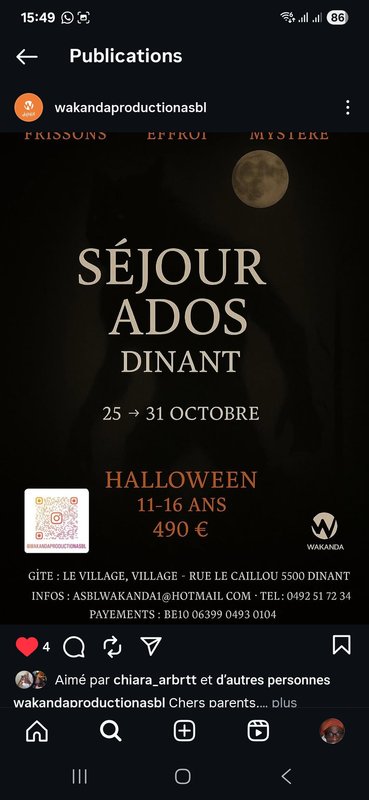 Excursions, séjours Camp ados Halloween