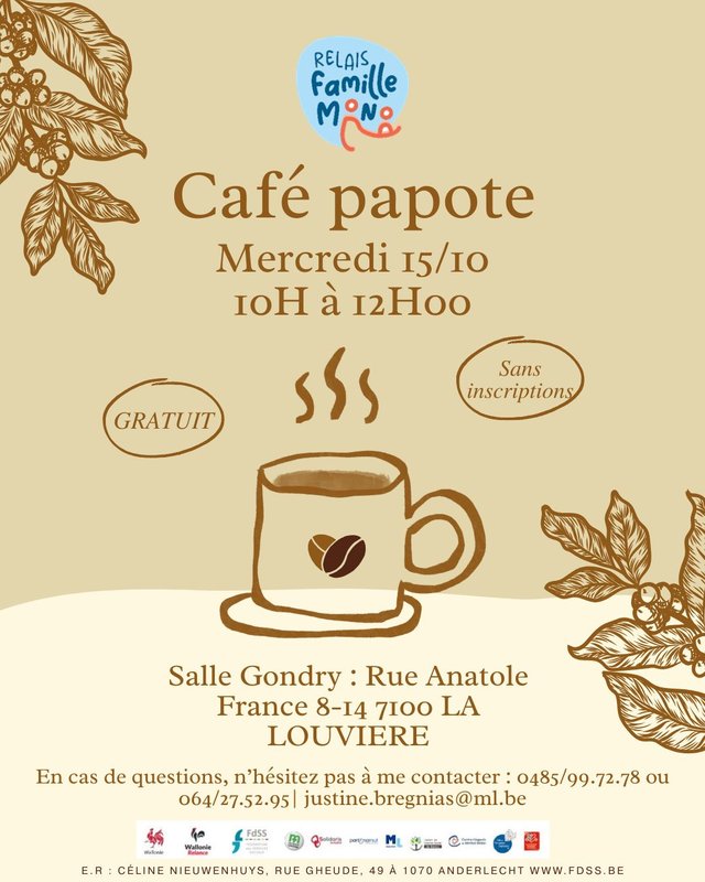 Conférences [Parents solo - Relais Familles Mono] ActivitÉ - Café papote