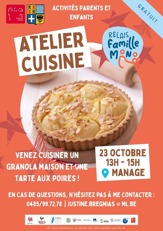 Stages,cours [Parents solo - Relais Familles Mono] ActivitÉ - Cuisine parents-enfants