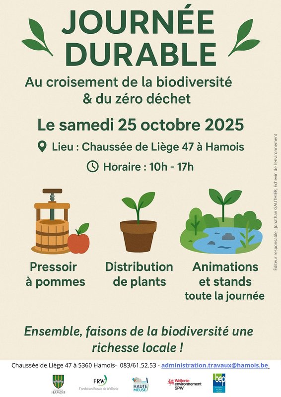 Loisirs Journée durable, croisement la biodiversité & zéro déchet