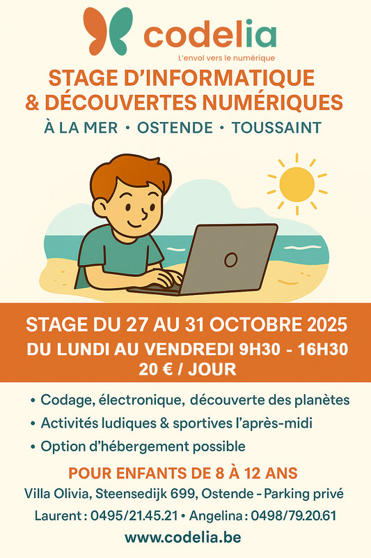 Stages,cours Stage Codelia  Informatique & Récréatif  Toussaint
