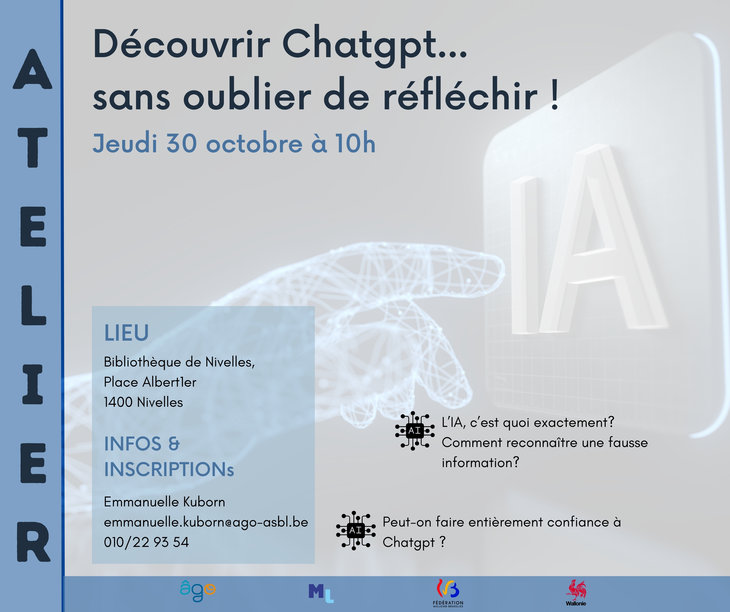 Stages,cours Atelier - Découvrez Chatgpt... sans oublier réfléchir 