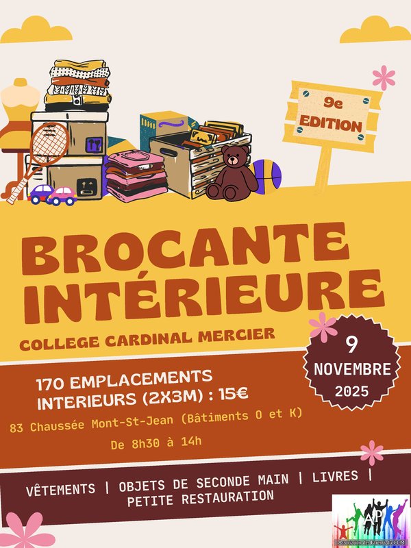  Grande Brocante intérieure l AP Collège Cardinal Mercier
