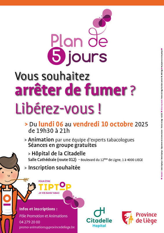 Conférences Plan 5 jours, pour arrêter fumer