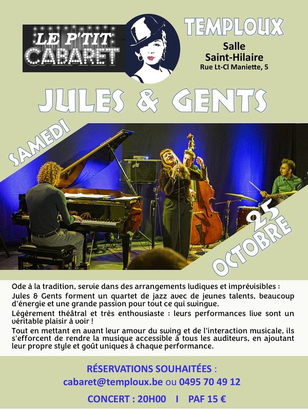 Concerts Concert groupe Jazz Jules Gents