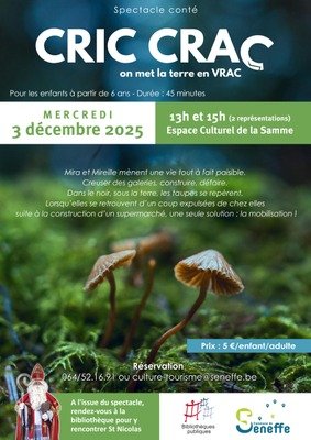Spectacles Spectacle la Saint-Nicolas :  Cric Crac, met terre vrac 