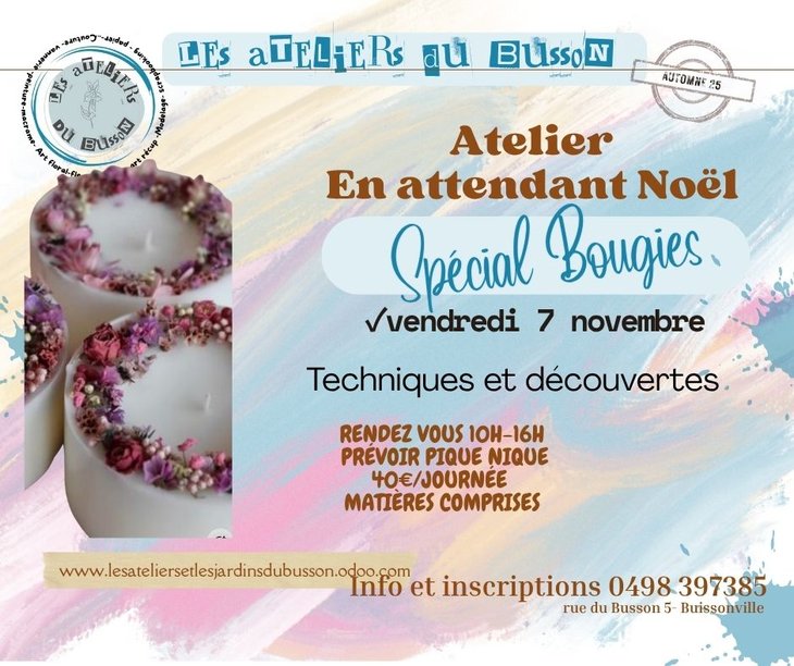 Stages,cours Atelier bougie cire vegetale