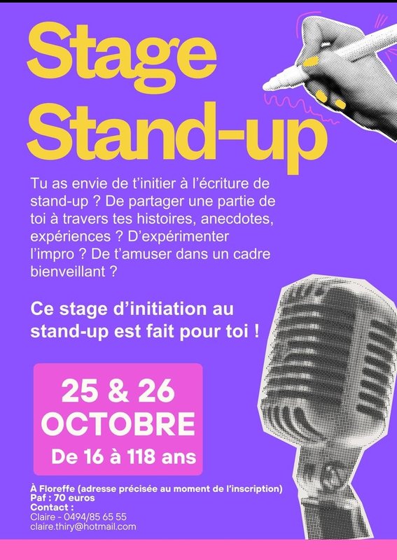 Stages,cours Stage Stand - Ecris raconte blagues