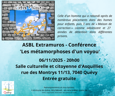 Conférences Conférence M. Serge Thiry « métamorphoses d’un voyou »