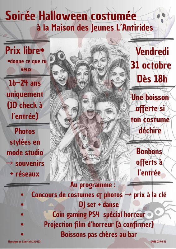 Soirées Soirée Halloween la maison jeunes 