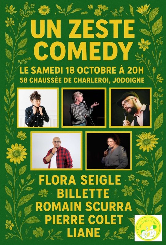 Spectacles Un Zeste Comedy Soirée Stand-Up  