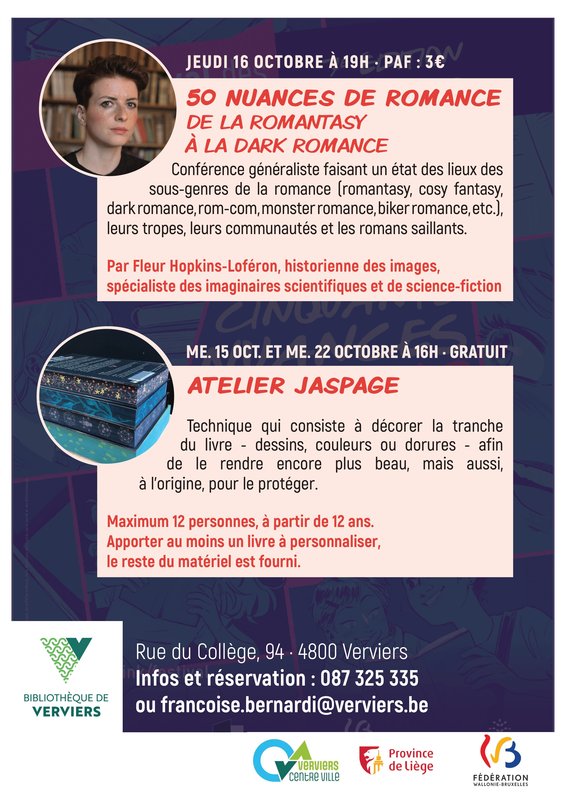 Conférences 50 Nuances Romance, la Romantasy la Dark Romance