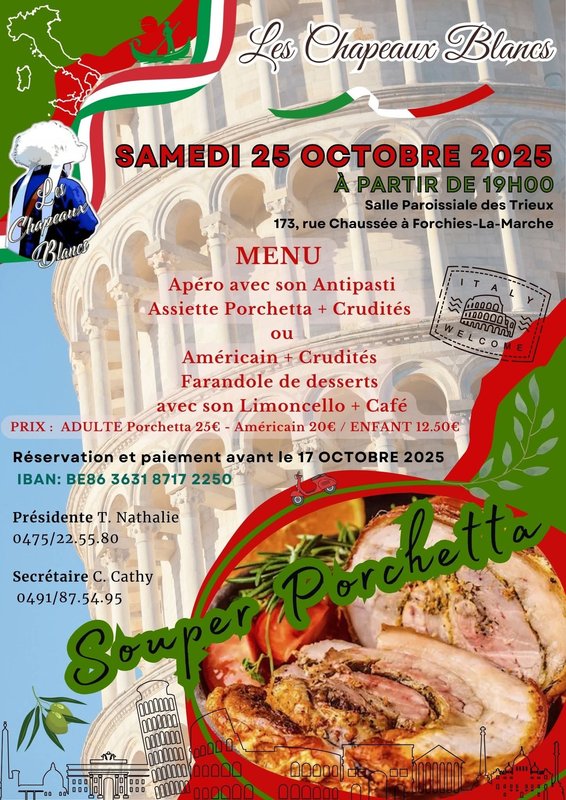 Soirées Grand souper annuel  Italie  Porchetta