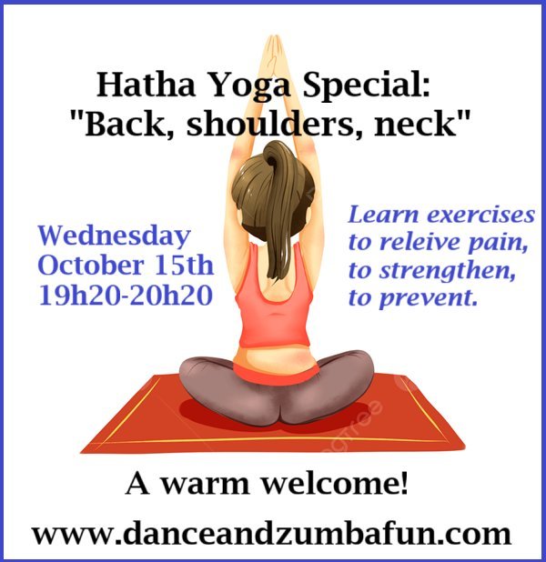 Stages,cours Hatha Yoga: special dos, épaules, nuque