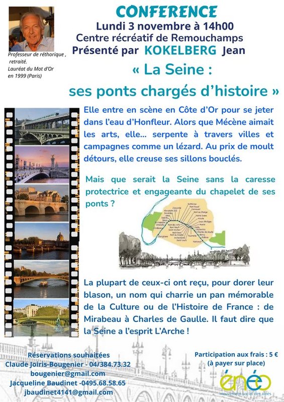 Conférences Conférence : Seine, ponts chargés d histoire