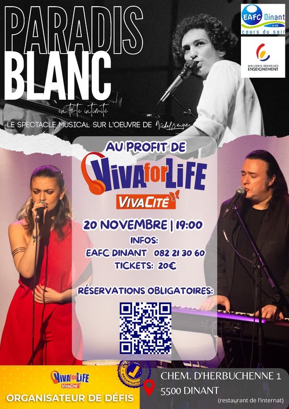 Concerts Paradis Blanc spectacle musical l’oeuvre Michel Berger - Viva Life