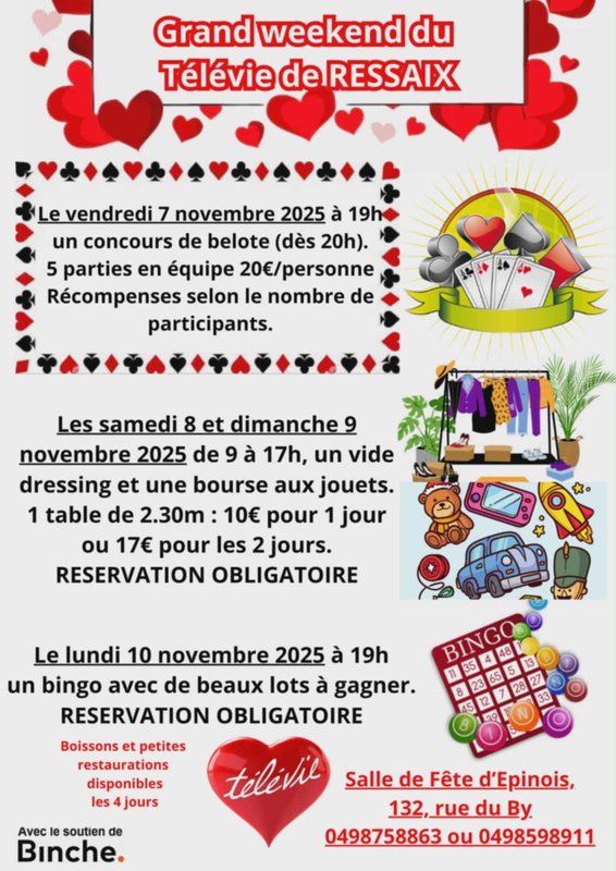 Loisirs Vide dressing bourse jouets profit Télévie