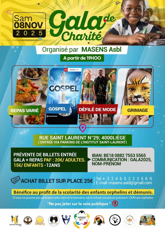 Soirées Gala charité organisé Masens Asbl