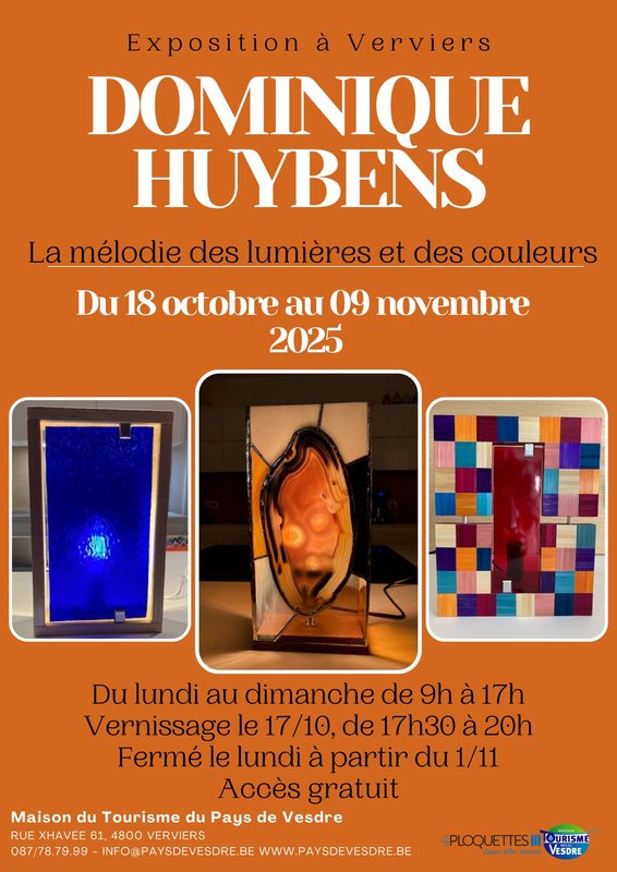 Expositions Dominique Huybens : mélodie lumières des couleurs