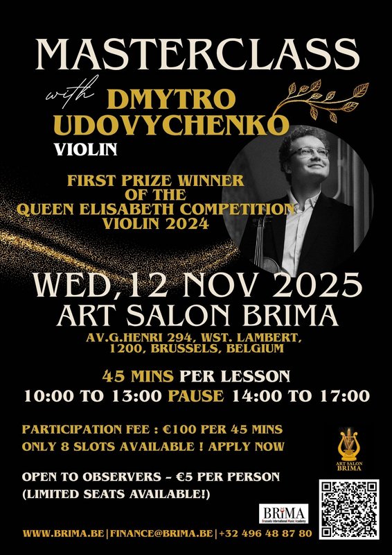 Stages,cours Violin Masterclass with Dmytro Udovychenko
