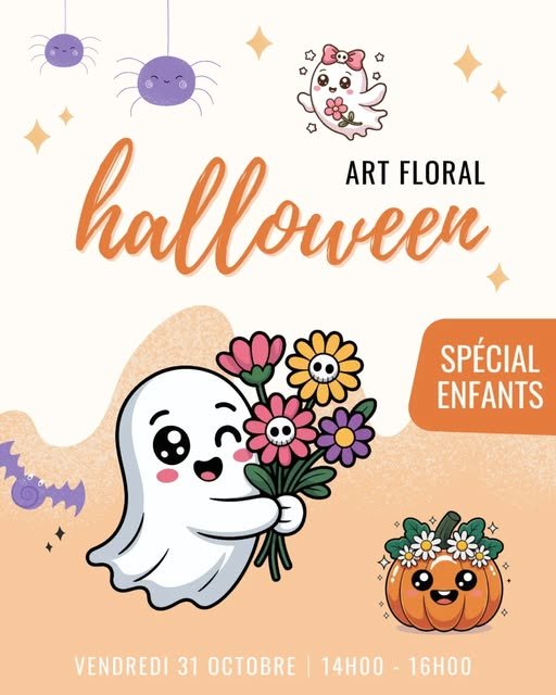 Stages,cours Animation Halloween - floral, bricolage goûter - pour enfants