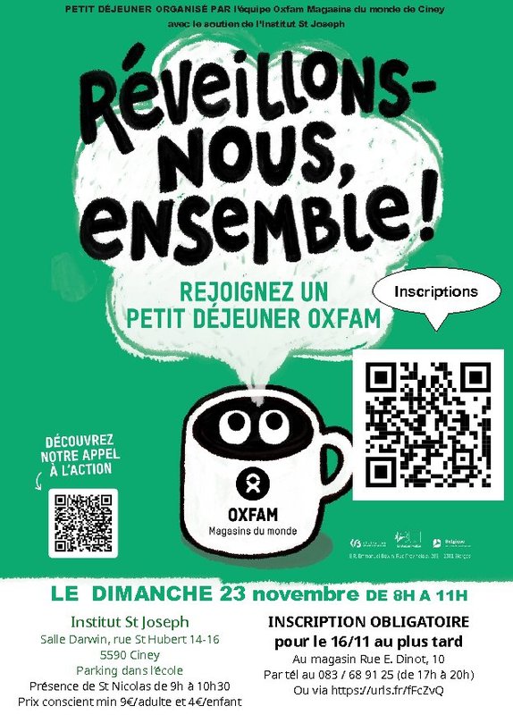 Loisirs Petit déjeuner Oxfam