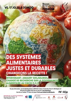 Conférences Des systèmes alimentaires justes durables changeons recette!