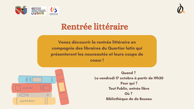 Expositions Soirée littéraire : présentation la rentrée littéraire les libraires Quartier La