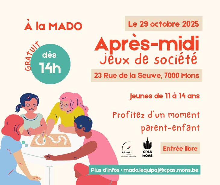 Loisirs Atelier jeux société destination familles