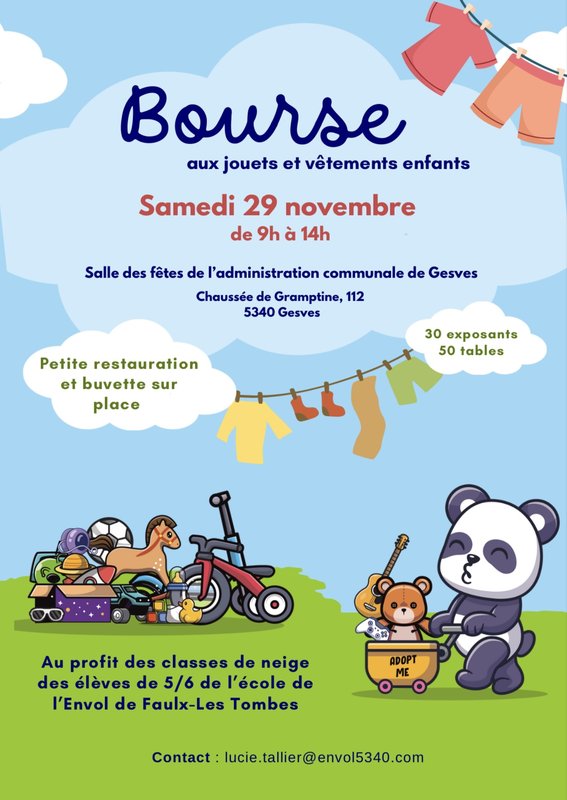 Loisirs Bourse jouets aux vêtements enfants