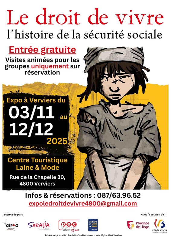 Expositions Expoistion droit Vivre  - Histoire la Sécurité Sociale Belgique