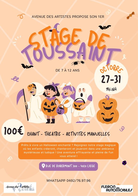 Stages,cours Stage Toussaint Chant - Théâtre- Activités manuelles