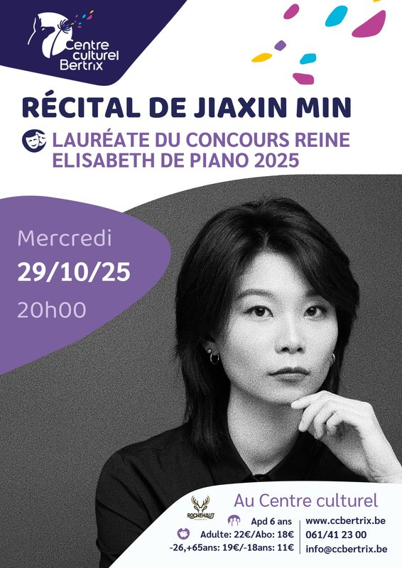 Concerts Récital Jiaxin Min, lauréate concours Reine Elisabeth piano