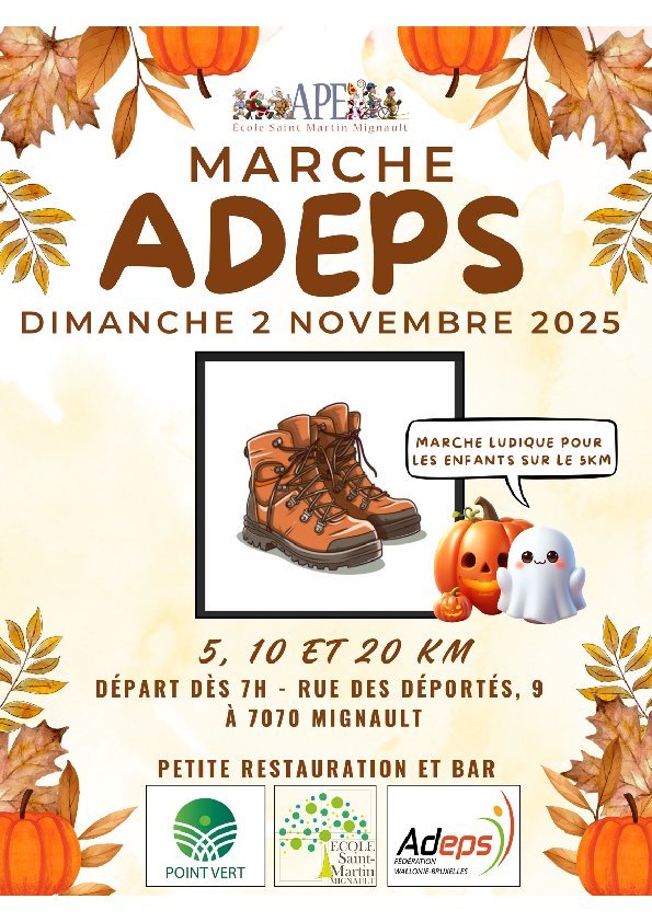 Loisirs Marche Adeps organisée l’ de l’école Saint Martin