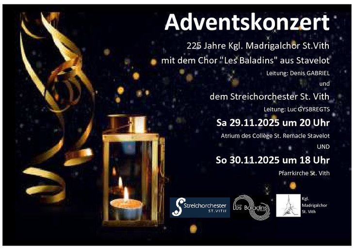 Concerts Adventskonzert / Concert l Avant - Jahre Madrigalchor St.Vith