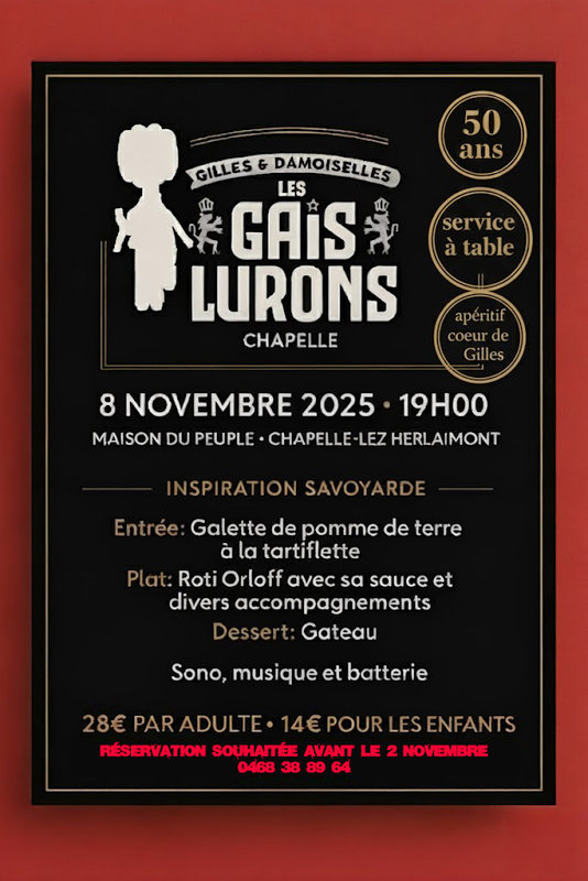 Soirées Souper annuel Gilles Gais Lurons leurs Damoiselles