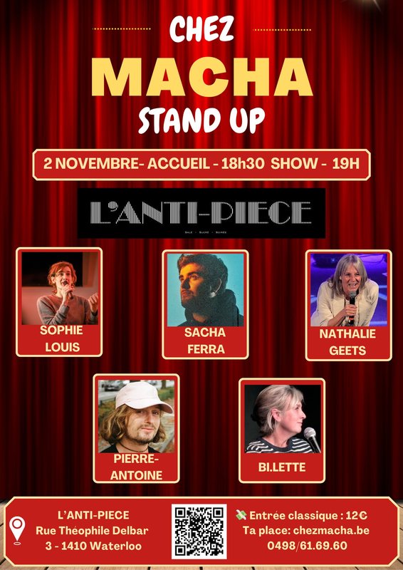 Spectacles Chez Macha Plateau stand-up  (L’Anti-Pièce)