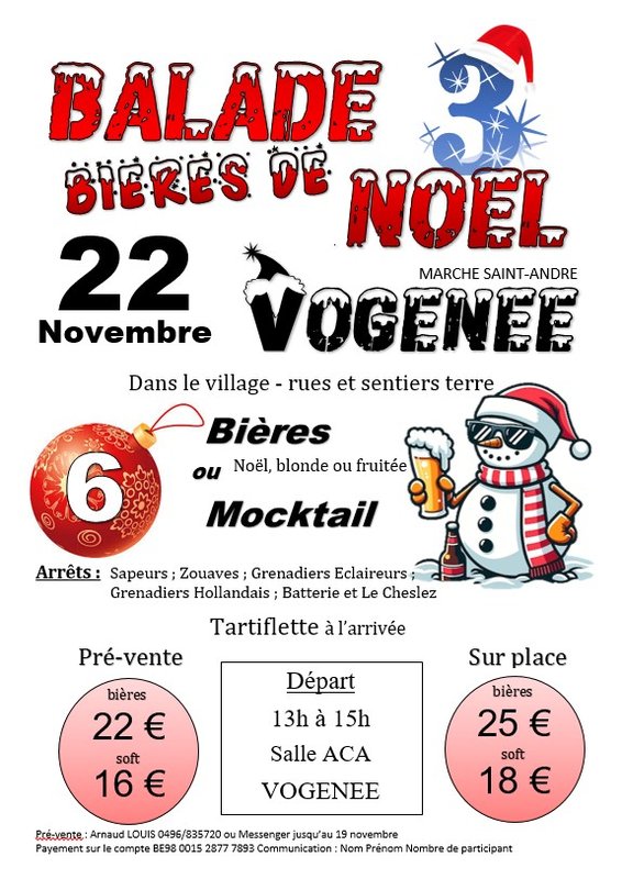 Loisirs Balade bières Noël - Marche Saint-André