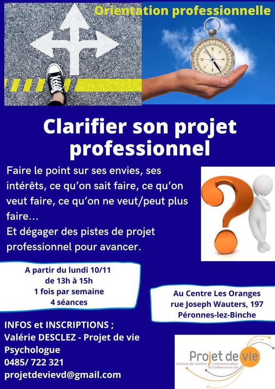 Stages,cours Clarifier projet professionnel