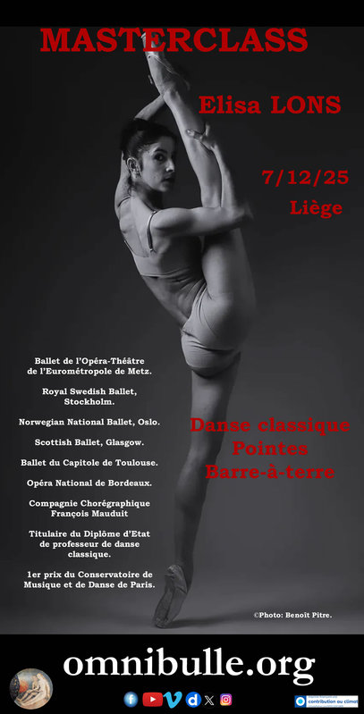 Stages,cours Masterclass Elisa Lons Danse classique
