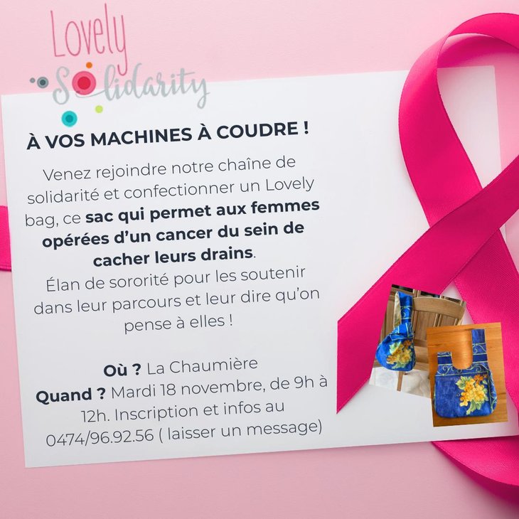 Stages,cours Atelier Lovely Bags - Octobre rose, continue