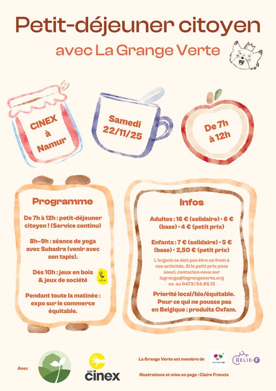 Loisirs Petit déjeuner citoyen - Grange Verte