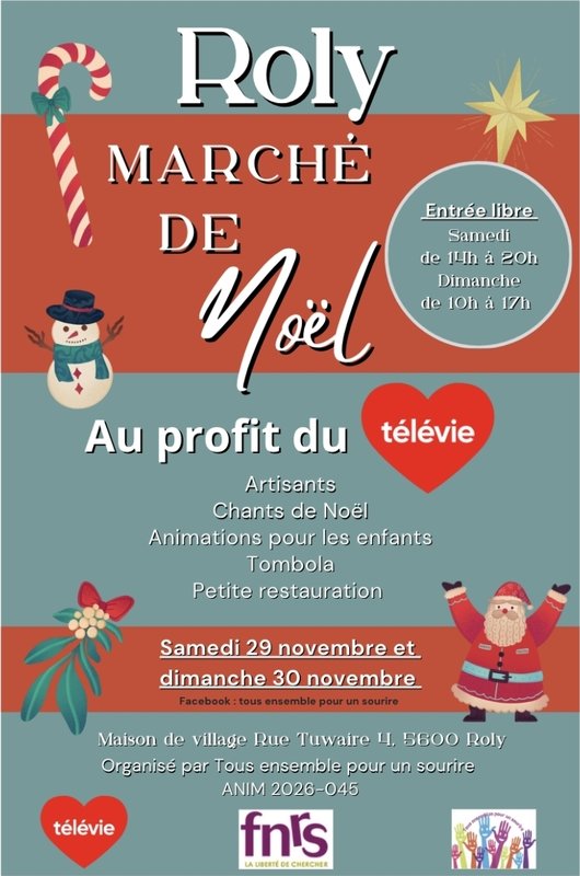 Marchés de Noël Marché Noël profit Télévie