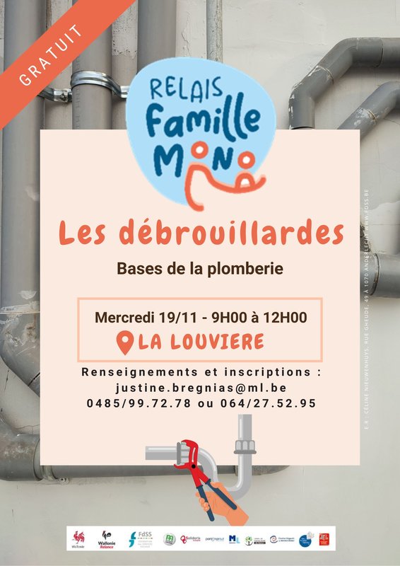 Stages,cours [Parents solo - Relais Familles Mono] Bases la plomberie - Débrouillardes