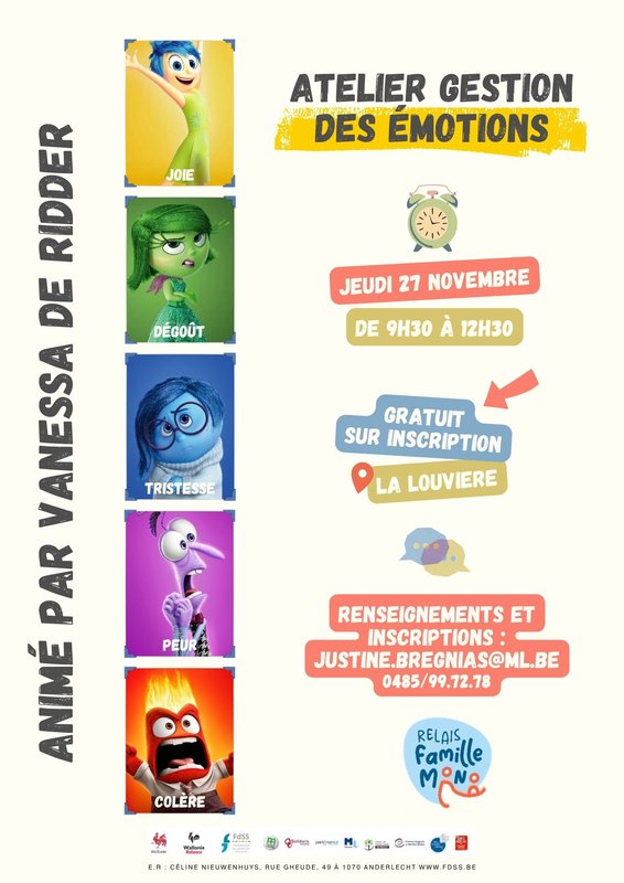Stages,cours [Parents solo - Relais Familles Mono] ActivitÉ Atelier | Gestion émotions
